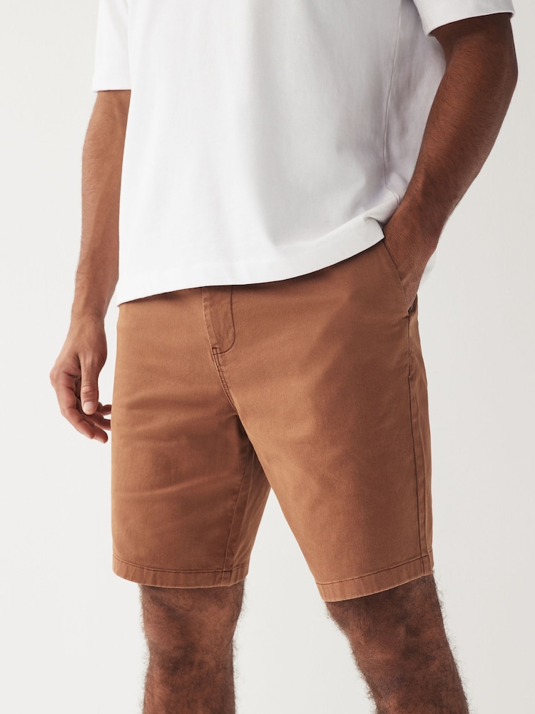 Terracotta Straight Fit Stretch Chinos Shorts - Image 1 of 8