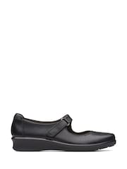 Clarks Black Leather Hope Henley Shoes - Image 1 of 6