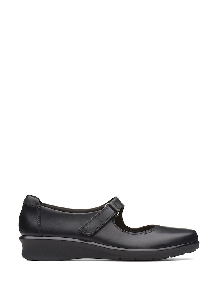 Clarks Black Leather Hope Henley Shoes - Image 1 of 6