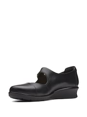 Clarks Black Leather Hope Henley Shoes - Image 2 of 6