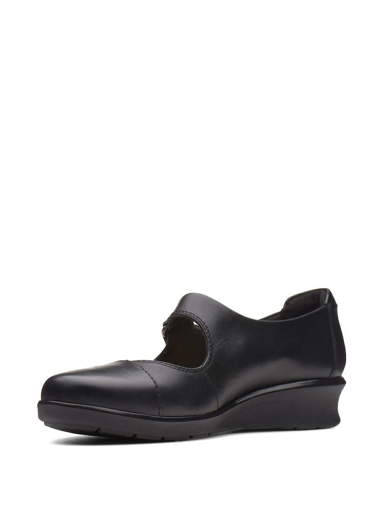 Clarks Black Leather Hope Henley Shoes - Image 2 of 6