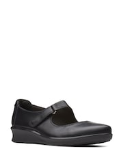 Clarks Black Leather Hope Henley Shoes - Image 3 of 6