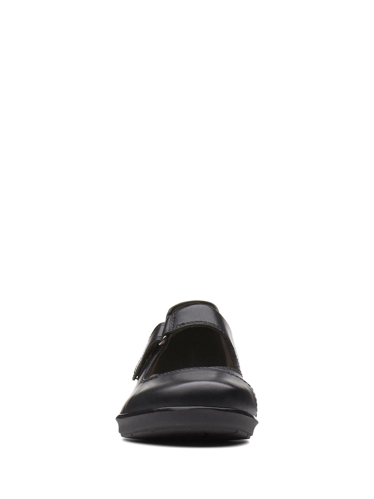 Clarks Black Leather Hope Henley Shoes - Image 4 of 6