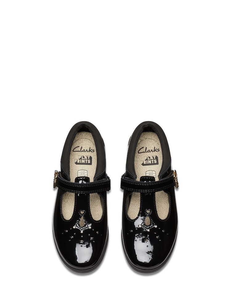 Clarks Black Wide Fit (G) Patent Lock Shine School Shoes - Image 5 of 7