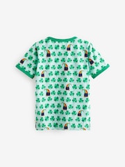 Little Bird by Jools Oliver Green Short Sleeve Raglan Super Lucky 100% Cotton T-Shirt - Image 2 of 6