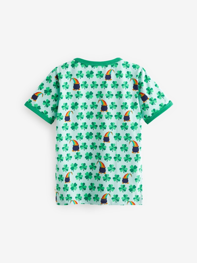 Little Bird by Jools Oliver Green Short Sleeve Raglan Super Lucky 100% Cotton T-Shirt - Image 2 of 6
