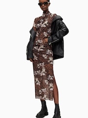 AllSaints Brown Tia Alessandra Dress - Image 1 of 11