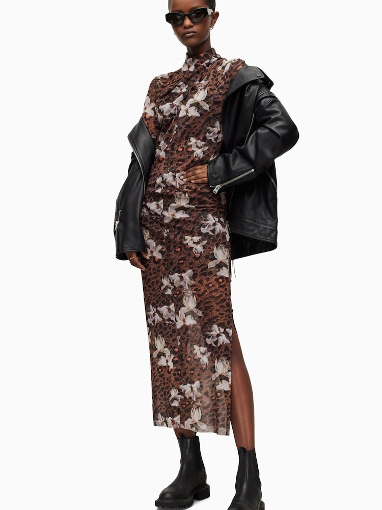 AllSaints Brown Tia Alessandra Dress - Image 1 of 11