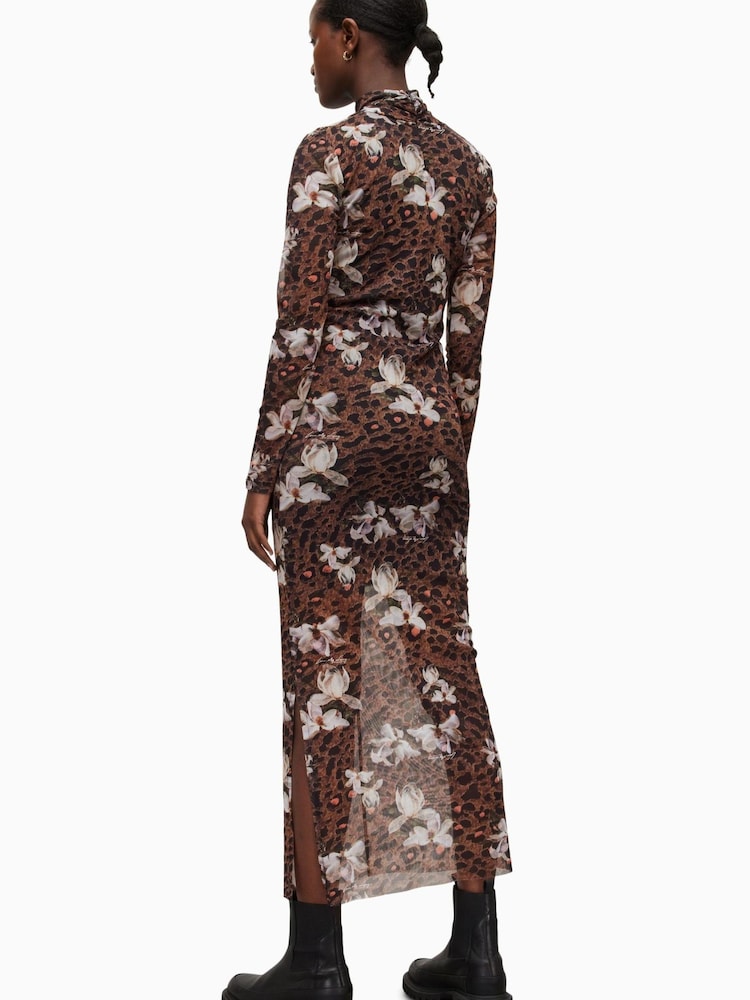 AllSaints Brown Tia Alessandra Dress - Image 2 of 11
