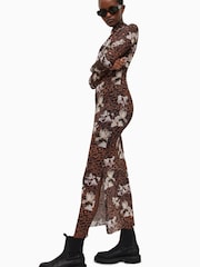 AllSaints Brown Tia Alessandra Dress - Image 3 of 11