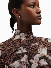 AllSaints Brown Tia Alessandra Dress - Image 5 of 11