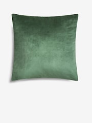 Dark Sage Green 43 x 43cm Matte Velvet Cushion - Image 5 of 5