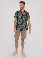 Threadbare Black Print Short Sleeve Shirt - Image 3 of 4