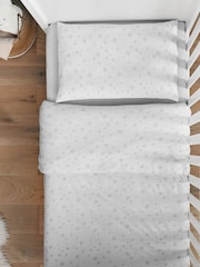 Silentnight Grey Kids Safe Nights Pink Star Cot Bed 100% Cotton Duvet Cover and Pillowcase Set - Image 2 of 8