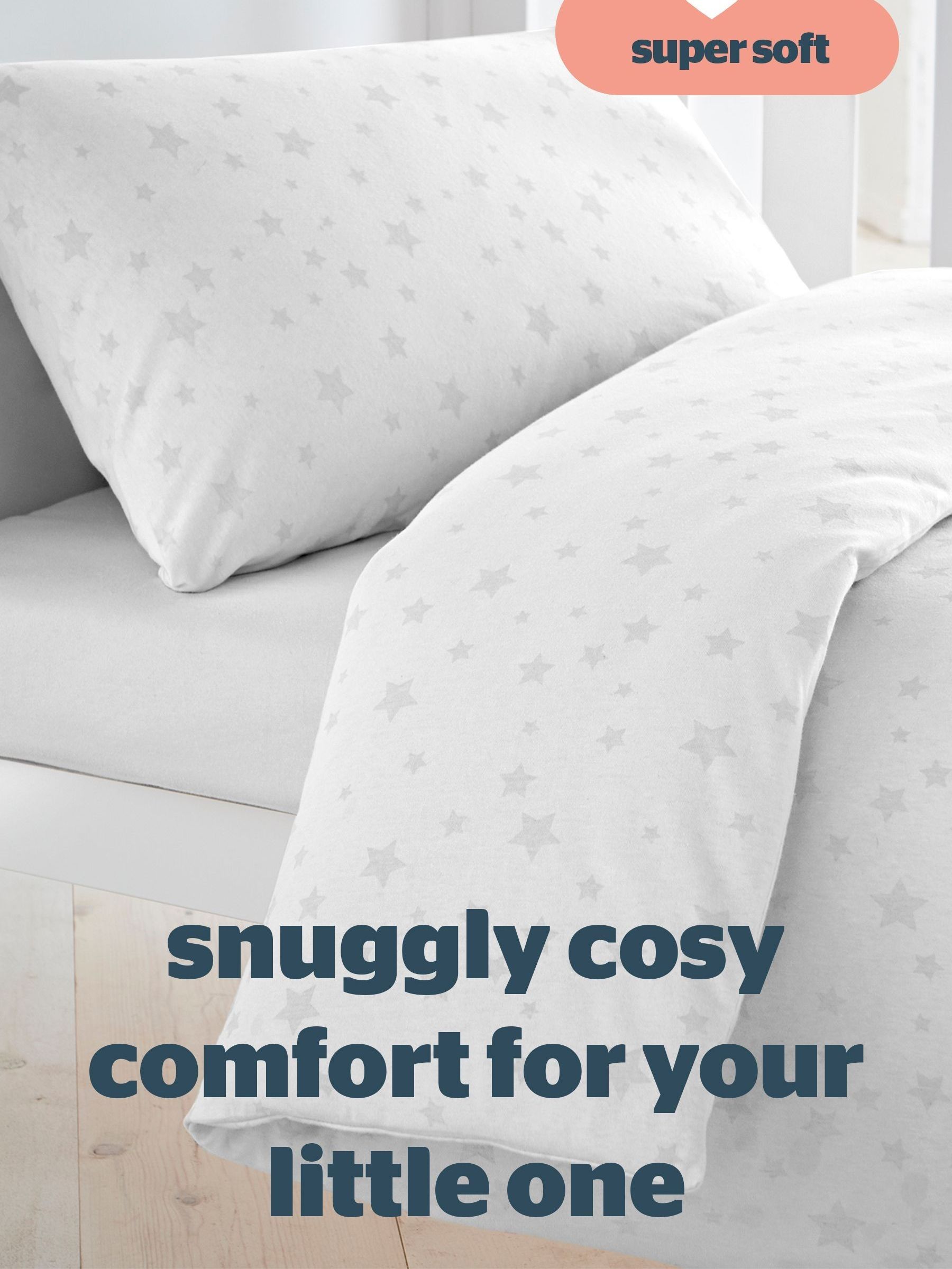 Buy Silentnight Grey Kids Safe Nights Pink Star Cot Bed 100 Cotton Duvet Cover and Pillowcase Set from the Next UK online shop