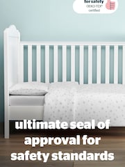 Silentnight Grey Kids Safe Nights Pink Star Cot Bed 100% Cotton Duvet Cover and Pillowcase Set - Image 4 of 8