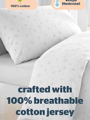 Silentnight Grey Kids Safe Nights Pink Star Cot Bed 100% Cotton Duvet Cover and Pillowcase Set - Image 5 of 8