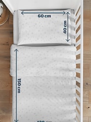Silentnight Grey Kids Safe Nights Pink Star Cot Bed 100% Cotton Duvet Cover and Pillowcase Set - Image 6 of 8