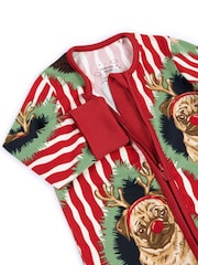 Chelsea Peers Red Baby Christmas Chip & Friends Stripe Print Sleepsuit - Image 2 of 3