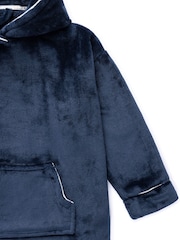 Chelsea Peers Blue Fleece Nap Bandit Wolf Print Blanket Hoodie - Image 3 of 4