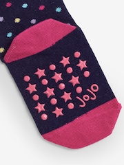 JoJo Maman Bébé Navy Unicorn Knee Cotton Rich Tights - Image 3 of 3