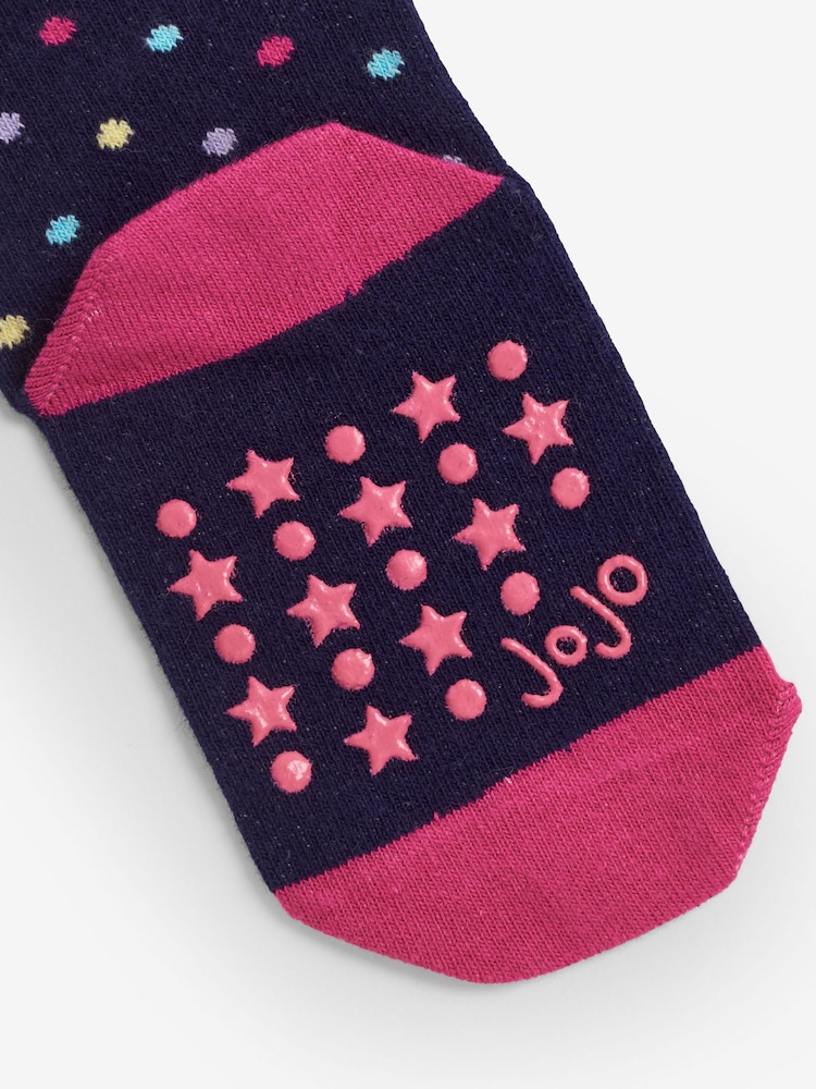 JoJo Maman Bébé Navy Unicorn Knee Cotton Rich Tights - Image 3 of 3