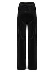 Pour Moi Black Harriet Stretch Velvet Wide Leg Trousers - Image 4 of 4