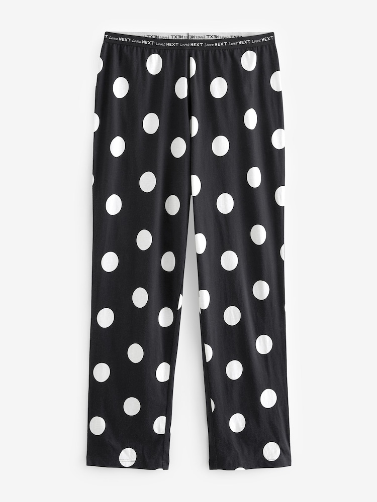 Monochrome Spot Cotton Short Sleeve Pyjamas - Image 8 of 9