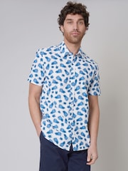 Threadbare White Print Short Sleeve Shirt - Image 2 of 5