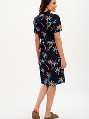 Sugarhill Brighton Rainbow Palms Justine Black Midi Dress - Image 2 of 5