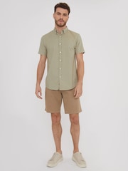 Threadbare Green Cotton Printed Short Sleeve Shirt - Image 4 of 4