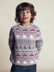 Boden Light Blue Fair Isle Jumper - Image 1 of 4