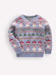 Boden Light Blue Fair Isle Jumper - Image 2 of 4
