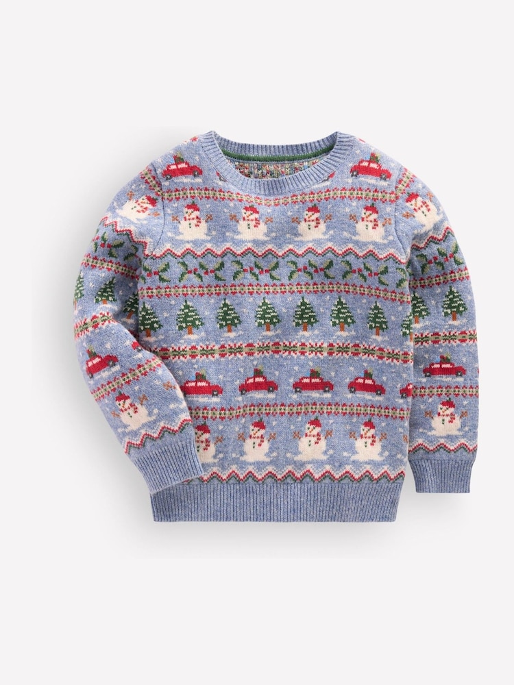 Boden Light Blue Fair Isle Jumper - Image 2 of 4 Boden Light Blue Fair Isle Jumper - Image 2 of 4
