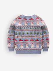 Boden Light Blue Fair Isle Jumper - Image 3 of 4