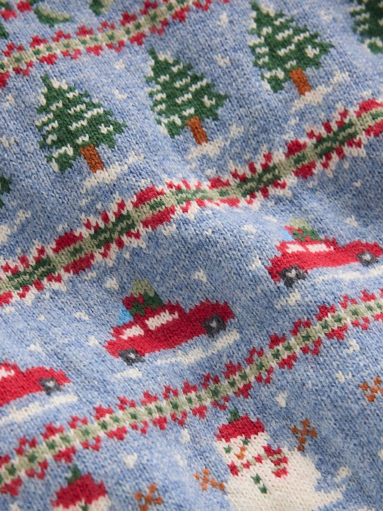 Boden Light Blue Fair Isle Jumper - Image 4 of 4 Boden Light Blue Fair Isle Jumper - Image 4 of 4