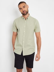 Threadbare Green Oxford Short Sleeve Shirt - Image 1 of 4
