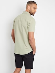 Threadbare Green Oxford Short Sleeve Shirt - Image 2 of 4