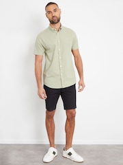 Threadbare Green Oxford Short Sleeve Shirt - Image 3 of 4
