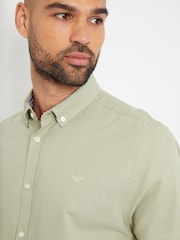 Threadbare Green Oxford Short Sleeve Shirt - Image 4 of 4