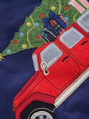 Boden Blue Applique Sweatshirt - Image 3 of 3