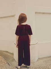 Burgundy Velour Jumpsuit (3-16yrs) - Image 3 of 7