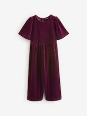 Burgundy Velour Jumpsuit (3-16yrs) - Image 5 of 7