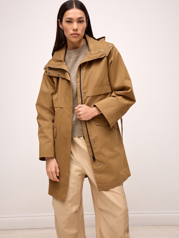 Camel Brown Shower Resistant Rain Jacket - Image 1 of 10