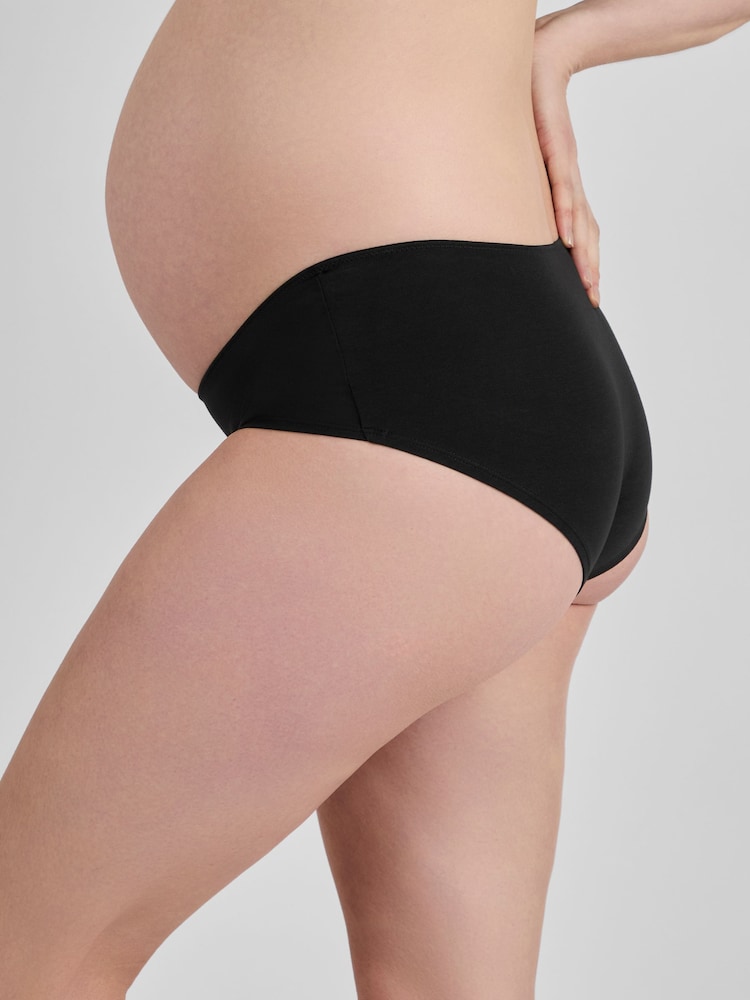 JoJo Maman Bébé Black 3-Pack Maternity Knicker Shorts - Image 3 of 3