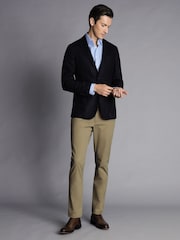 Charles Tyrwhitt Blue Twill Wool Unstructured Slim Fit Jacket - Image 3 of 4