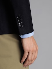 Charles Tyrwhitt Blue Twill Wool Unstructured Slim Fit Jacket - Image 4 of 4