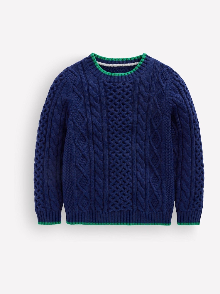 Boden Blue Heritage Cable Jumper - Image 1 of 3