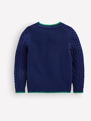 Boden Blue Heritage Cable Jumper - Image 2 of 3