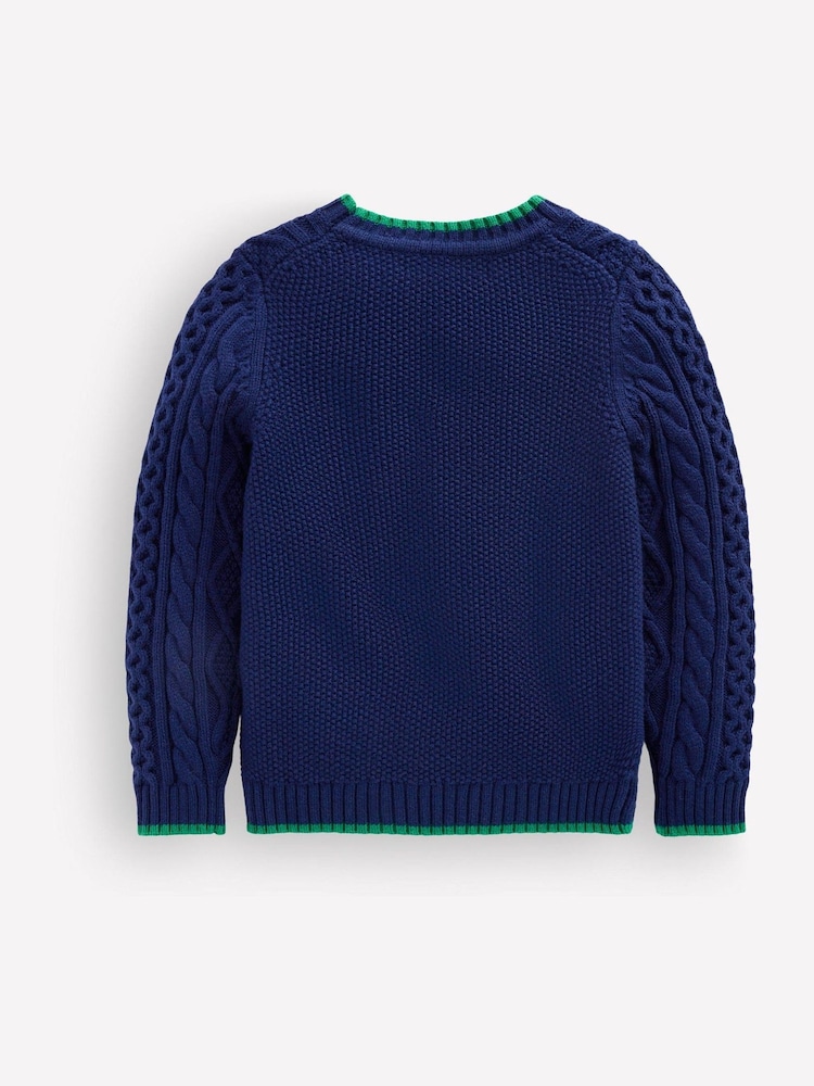 Boden Blue Heritage Cable Jumper - Image 2 of 3